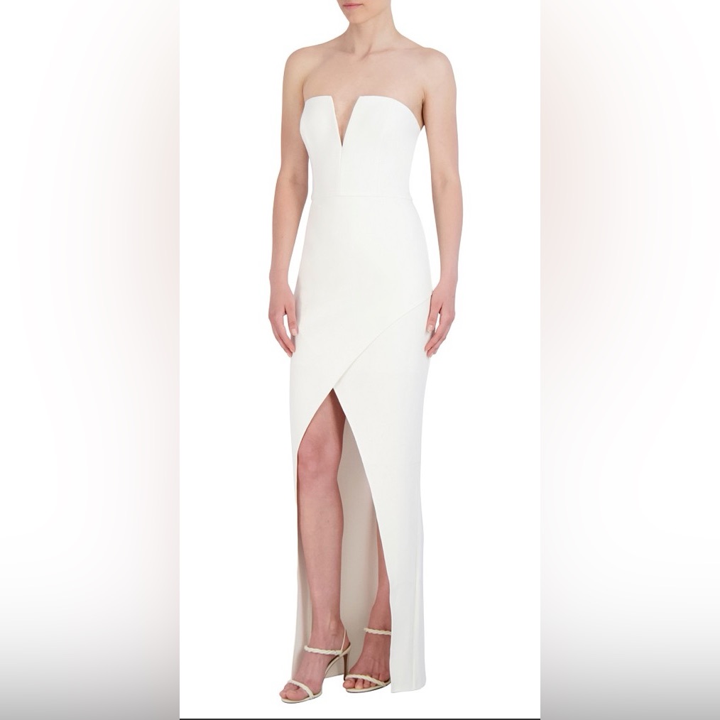 Bcbgmaxazria Womens Crepe Strapless Evening Dress Spl
